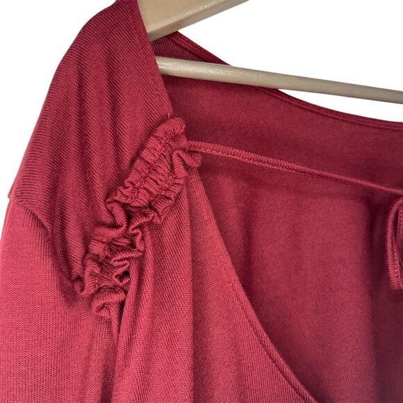 1.State Cozy Tie Back Sweater Top Womens Large Burgundy Red Pullover Sweatshirt - Picture 5 of 9